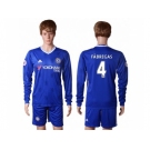 Chelsea #4 Fabregas Home Long Sleeves Soccer Club Jerseys