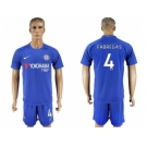 Chelsea #4 Fabregas Home Soccer Club Jerseys.