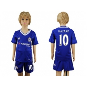 Chelsea #10 Hazard Blue Home Kid Soccer Club Jerseys