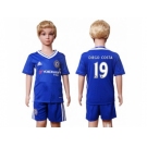 Chelsea #19 Diego Costa Blue Home Kid Soccer Club Jersey