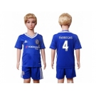 Chelsea #4 Fabregas Blue Home Kid Soccer Club Jersey