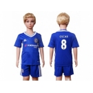 Chelsea #8 Oscar Blue Home Kid Soccer Club Jersey