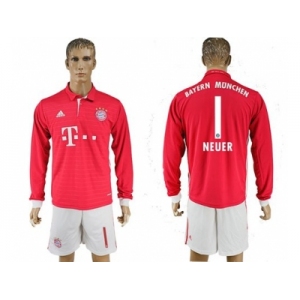 Bayern Munchen #1 Neuer Home Long Sleeves Soccer Club Jersey