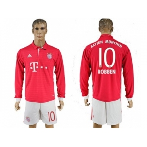 Bayern Munchen #10 Robben Home Long Sleeves Soccer Club Jersey