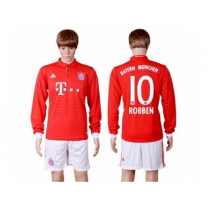 Bayern Munchen #10 Robben Home Long Sleeves Soccer Club Jerseys