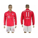 Bayern Munchen #11 Costa Home Long Sleeves Soccer Club Jersey