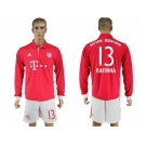 Bayern Munchen #13 Rafinha Home Long Sleeves Soccer Club Jersey