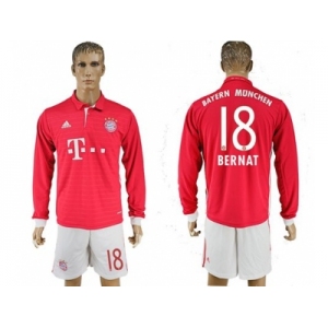 Bayern Munchen #18 Bernat Home Long Sleeves Soccer Club Jersey