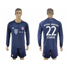 Bayern Munchen #22 Starke Dark Blue Goalkeeper Long Sleeves Soccer Club Jersey