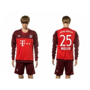 Bayern Munchen #25 Muller Goalkeeper Long Sleeves Soccer Club Jersey