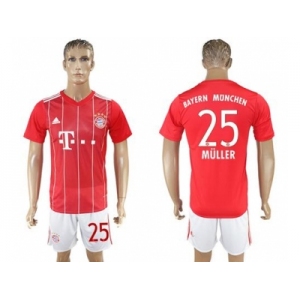 Bayern Munchen #25 Muller Home Soccer Club Jerse