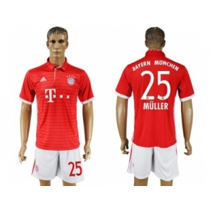 Bayern Munchen #25 Muller Home Soccer Club Jerseys