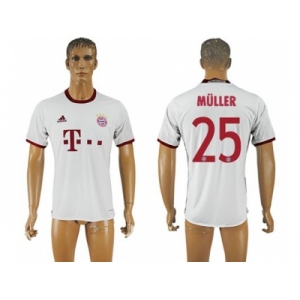 Bayern Munchen #25 Muller White Soccer Club Jersey