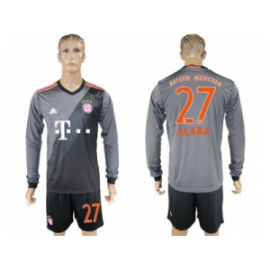 Bayern Munchen #27 Alaba Away Long Sleeves Soccer Club Jersey