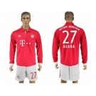 Bayern Munchen #27 Alaba Home Long Sleeves Soccer Club Jersey