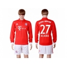 Bayern Munchen #27 Alaba Home Long Sleeves Soccer Club Jerseys