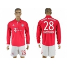 Bayern Munchen #28 Badstuber Home Long Sleeves Soccer Club Jersey