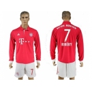 Bayern Munchen #7 Ribery Home Long Sleeves Soccer Club Jersey