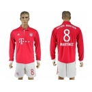 Bayern Munchen #8 Martinez Home Long Sleeves Soccer Club Jersey