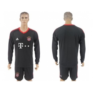 Bayern Munchen Blank Black Goalkeeper Long Sleeves Soccer Club Jersey