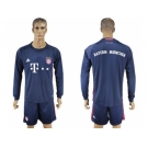 Bayern Munchen Blank Dark Blue Goalkeeper Long Sleeves Soccer Club Jersey