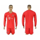 Bayern Munchen Blank Red Goalkeeper Long Sleeves Soccer Club Jersey