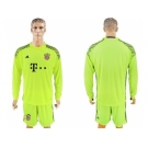 Bayern Munchen Blank Shiny Green Goalkeeper Long Sleeves Soccer Club Jersey