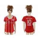 Women's Bayern Munchen #10 Robben Home Soccer Club Jersey