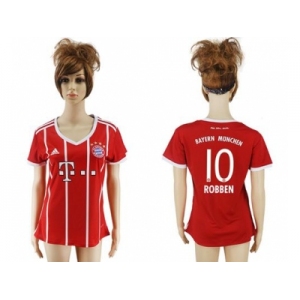 Women's Bayern Munchen #10 Robben Home Soccer Club Jersey