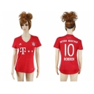 Women's Bayern Munchen #10 Robben Home Soccer Club Jerseys