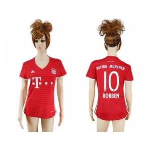 Women's Bayern Munchen #10 Robben Home Soccer Club Jerseys