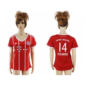 Women's Bayern Munchen #14 Pizarro Home Soccer Club Jersey