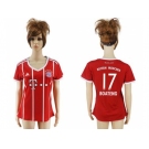 Women's Bayern Munchen #17 Boateng Home Soccer Club Jersey