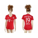 Women's Bayern Munchen #19 Gotze Home Soccer Club Jerseys