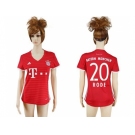 Women's Bayern Munchen #20 Rode Home Soccer Club Jerseys