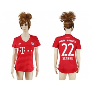 Women's Bayern Munchen #22 Starke Home Soccer Club Jersey