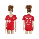 Women's Bayern Munchen #23 Vidal Home Soccer Club Jerseys