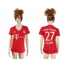 Women's Bayern Munchen #27 Alaba Home Soccer Club Jerseys