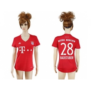 Women's Bayern Munchen #28 Badstuber Home Soccer Club Jerseys