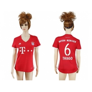 Women's Bayern Munchen #6 Thiago Home Soccer Club Jerseys