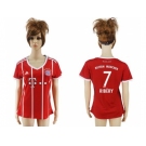 Women's Bayern Munchen #7 Ribery Home Soccer Club Jersey