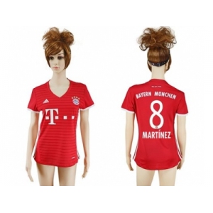 Women's Bayern Munchen #8 Martinez Home Soccer Club Jerseys