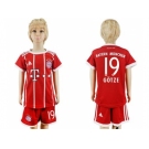 Bayern Munchen #19 Gotze Home Kid Soccer Club Jersey