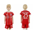 Bayern Munchen #25 Muller Home Kid Soccer Club Jersey