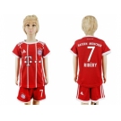 Bayern Munchen #7 Ribery Home Kid Soccer Club Jersey