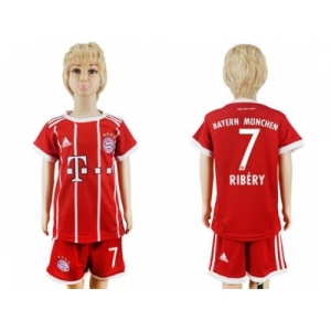 Bayern Munchen #7 Ribery Home Kid Soccer Club Jersey