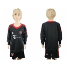 Bayern Munchen Blank Black Goalkeeper Long Sleeves Kid Soccer Club Jersey