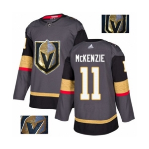 Adidas Vegas Golden Knights #11 Curtis McKenzie Authentic Gray Fashion Gold NHL Jersey