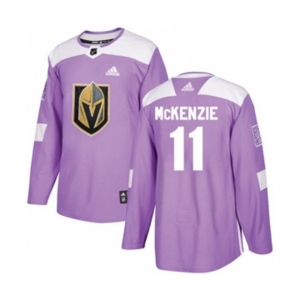 Adidas Vegas Golden Knights #11 Curtis McKenzie Authentic Purple Fights Cancer Practice NHL Jersey
