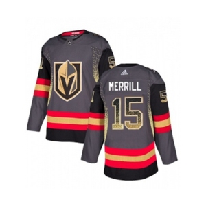 Adidas Vegas Golden Knights #15 Jon Merrill Authentic Black Drift Fashion NHL Jersey